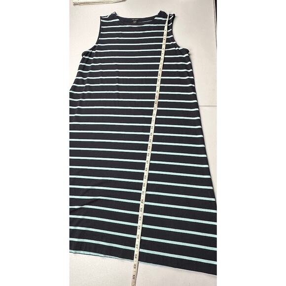 J Jill Dress Women Medium Blue Striped Wearever Collection Sleeveless Midi Comfy - Picture 10 of 12